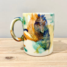 Cargar imagen en el visor de la galería, Taza grande / Manchas Azul Verde y Naranja