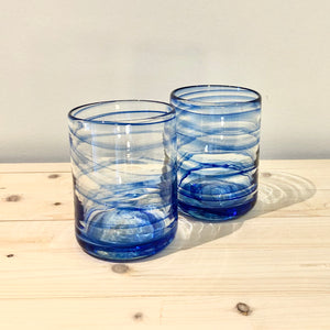 Vaso de agua / Espiral azul