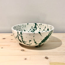 Cargar imagen en el visor de la galería, Cuenco mediano / Goteado verde