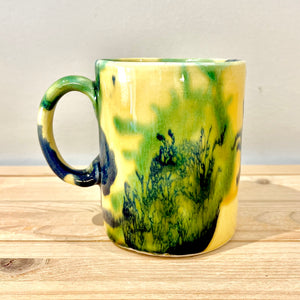 Taza grande / Manchas Azul Verde y Amarillo