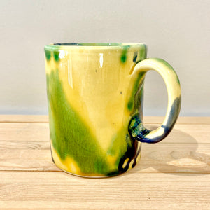 Taza grande / Manchas Azul Verde y Amarillo