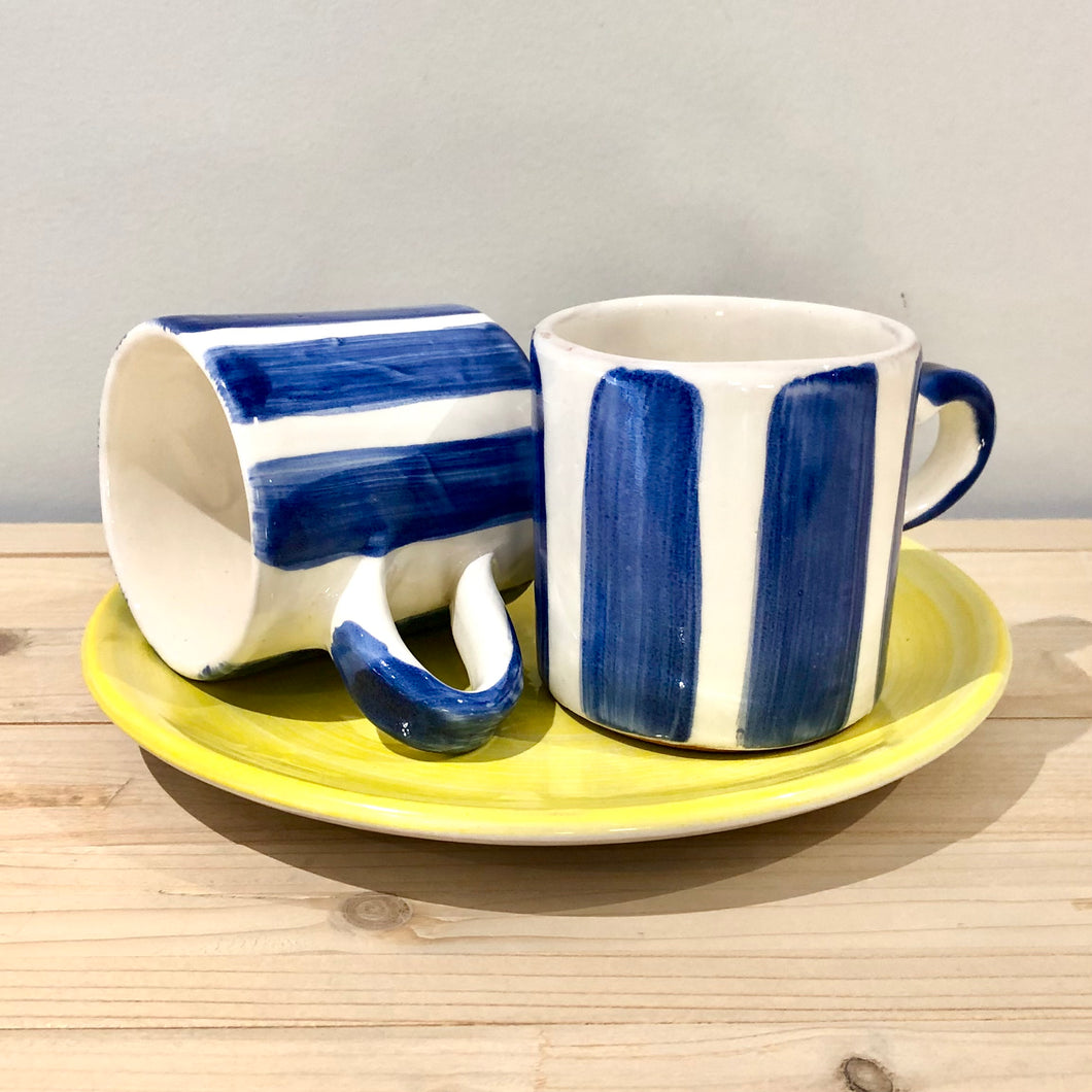 Taza mediana / Raya azul